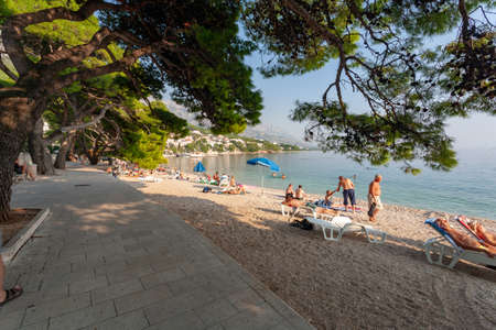 Brela, Croatia  - September 24 2011  Beautiful Coast Of Dalmatia on wonderful sunny dayのeditorial素材