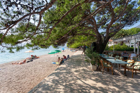 Brela, Croatia  - September 24 2011  Beautiful Coast Of Dalmatia on wonderful sunny dayのeditorial素材