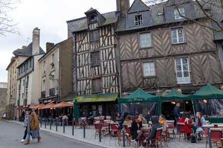 Rennes, France - December 28 2019: Beautiful winter day in Rennes Old Town, Normandyのeditorial素材