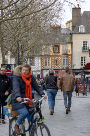 Rennes, France - December 28 2019: Beautiful winter day in Rennes Old Town, Normandyのeditorial素材