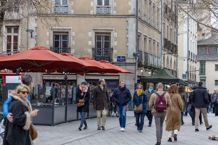 Rennes, France - December 28 2019: Beautiful winter day in Rennes Old Town, Normandyのeditorial素材