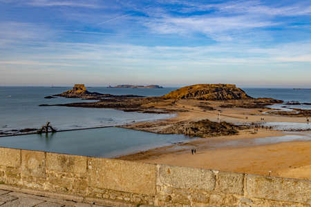 Saint Malo, France - December 29 2019: Beautiful day at Saint Malo Old Townのeditorial素材