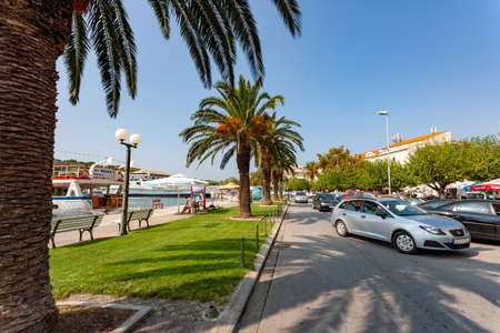 Makarska, Croatia - September 24 2011: Beautiful day in Makarska Harbourのeditorial素材