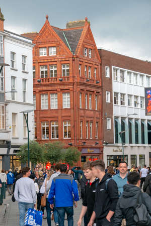 Dublin,Ireland - JULY 30, 2019: People Walking on Dublin City center crowded streetsのeditorial素材