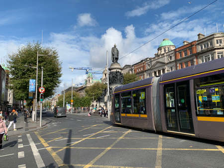 DUBLIN, IRELAND - October 09, 2020 - Dublin Streets During Pandemic Period.