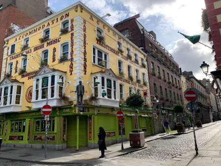 DUBLIN, IRELAND - October 09, 2020 - Dublin Streets During Pandemic Period.