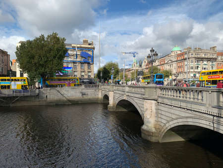 DUBLIN, IRELAND - October 09, 2020 - Dublin Streets During Pandemic Period.のeditorial素材