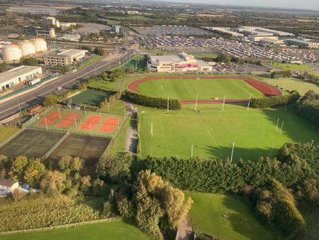 Dublin North aerial view between irish coast and Dublin Airport