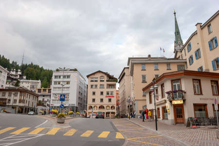 St. Moritz, Switzerland- September, 2007: Beautiful  city of St.Moritz the heart of Swiss Alpsのeditorial素材