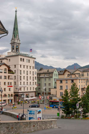 St. Moritz, Switzerland- September, 2007: Beautiful  city of St.Moritz the heart of Swiss Alpsのeditorial素材