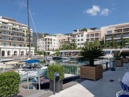 Porto Montenegro, Montenegro- September 03, 2021: Beautful day in Porto Montenegro Harbour.のeditorial素材