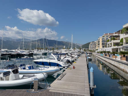Porto Montenegro, Montenegro- September 03, 2021: Beautful day in Porto Montenegro Harbour.のeditorial素材