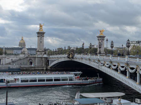 Paris, France - October 25, 2021: Visiting Paris during pandemic period in autumn day.のeditorial素材