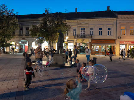 Novi Sad, Serbia - August 30, 2021: Beautful Day in the city of Novi Sad, Serbiaのeditorial素材