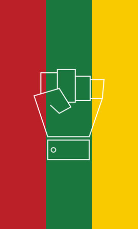 In picture have red, yellow, green and white hand in the middle.For juneteenth month
のイラスト素材
