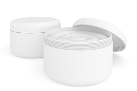 several containers of creamの写真素材
