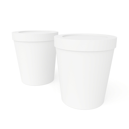closed paper cupsの写真素材