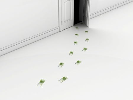 traces of the money symbolizing the theft of moneyの写真素材