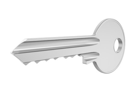 isolated key  3d render  metal chrome  front view の写真素材
