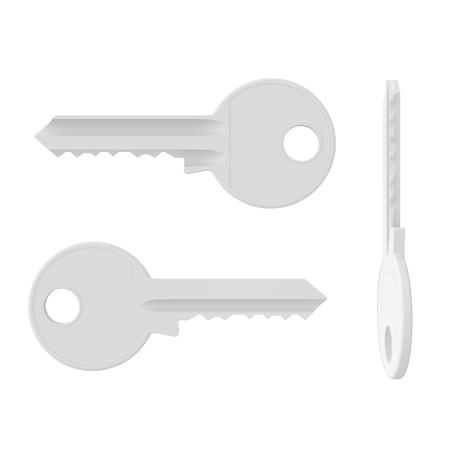 Set of different views of the key from the doorの写真素材
