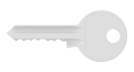 gray door key from home isolated on white  の写真素材