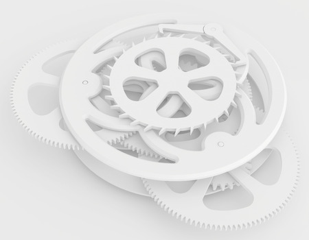 sharp teeth gears the clock mechanism  3d renderの写真素材