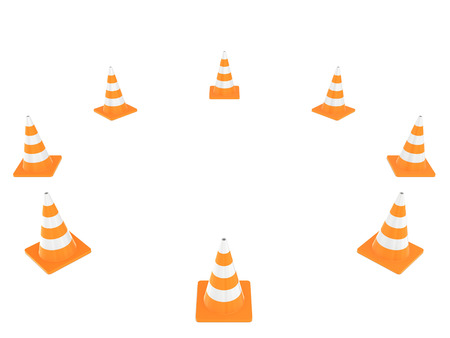 Road traffic cone  Isolated on white backgroundの写真素材
