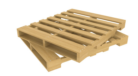 Wooden pallet  Isolated on white background  realistic woodの写真素材