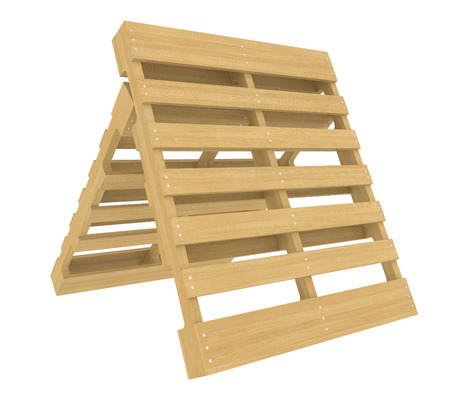 Wooden pallet  Isolated on white background  realistic woodの写真素材