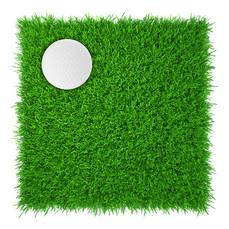 golf ball on grass  realistic grass  close upの写真素材