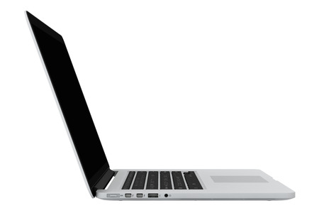 Laptop  Isolated on white background  Modern glossy laptopの写真素材