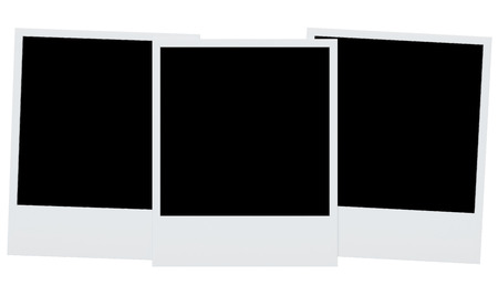 polaroid photo frames isolated  Retro blank photo frame backgrounの写真素材