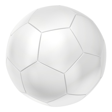 Shiny football  silver ball  Isolated on white backgroundの写真素材