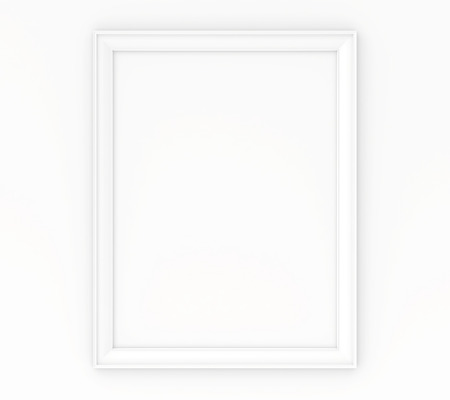 blank frame on a white wall  white blank paper の写真素材