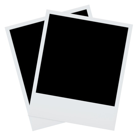 polaroid photo frames isolated  Retro blank photo frame backgrounの写真素材