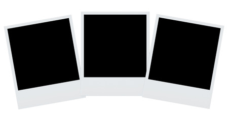 polaroid photo frames isolated  Retro blank photo frame backgrounの写真素材
