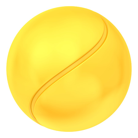 tennis ball gold  tennis ball sport golden isolated over white backgroundの写真素材