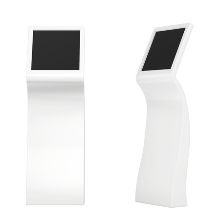 information kiosk  Information terminal  interactive kiosk on white backgroundの写真素材