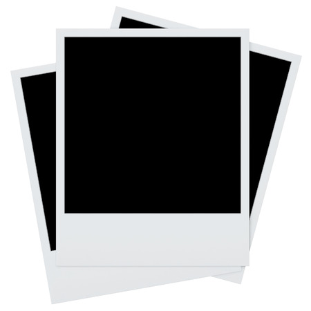 polaroid photo frames isolated  Retro blank photo frame backgrounの写真素材
