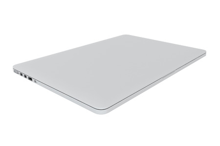 Laptop  Isolated on white background  Modern glossy laptopの写真素材