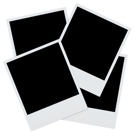 polaroid photo frames isolated  Retro blank photo frame backgrounの写真素材