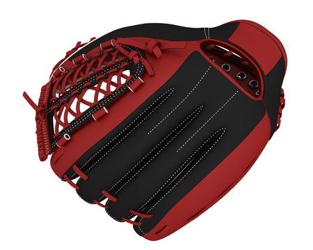 new baseball glove isolated on white backgroundの写真素材