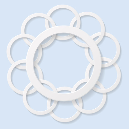 Abstract 3d circles on blue background の写真素材