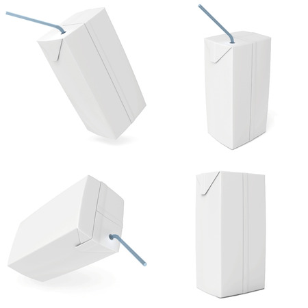 set white carton milk or juice  3d render の写真素材