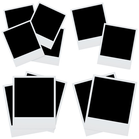 set photo frames isolated  Retro blank photo frame backgroundの写真素材