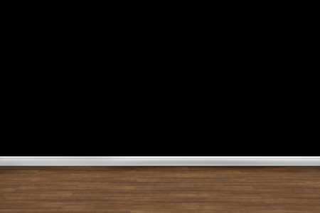 Image of grunge dark room interior with wood floorの写真素材