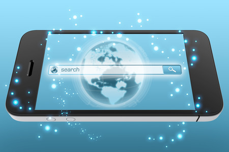 Search window on the mobile phone screenの写真素材