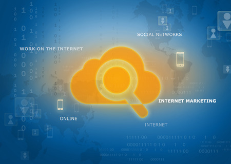 icon illustrating a search cloud storage dataの写真素材