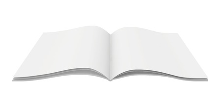 Open blank notebook isolated on white backgroundの写真素材