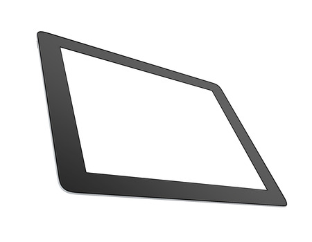 tablet with blank screen isolated on white backgroundの写真素材